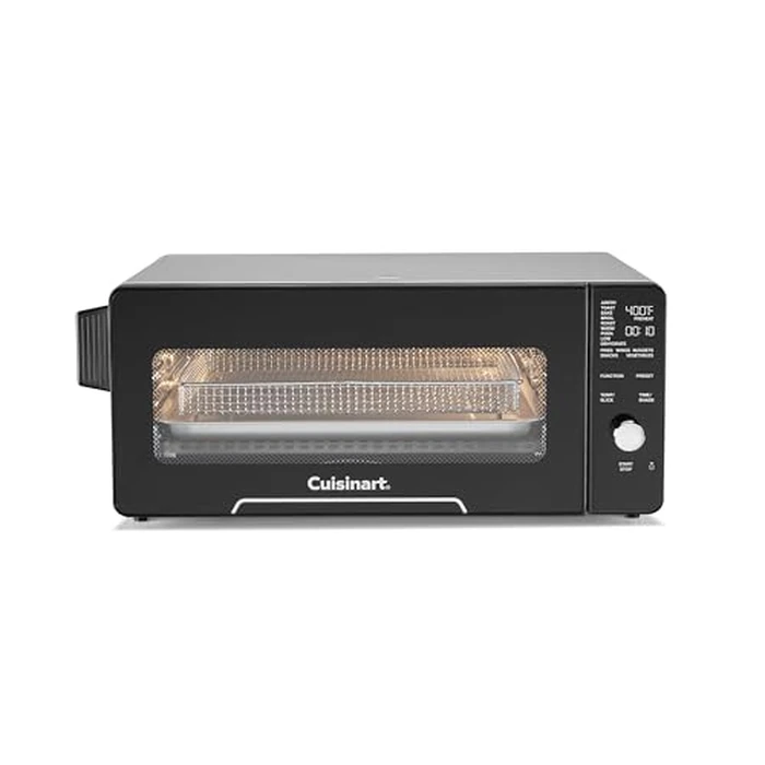 Cuisinart 14-in-1 Space-Saving Air Fryer Toaster Oven with 9 Cooking Functions and 5 Air Fry Presets, 80 to 450 degreesF, Low Profile, 17L Capacity, 1800W, Black (TOA-105C) by Cuisinart - Used - Like New condition