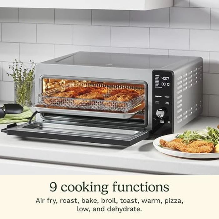 Cuisinart 14-in-1 Space-Saving Air Fryer Toaster Oven with 9 Cooking Functions and 5 Air Fry Presets, 80 to 450 degreesF, Low Profile, 17L Capacity, 1800W, Black (TOA-105C) by Cuisinart - Image 2