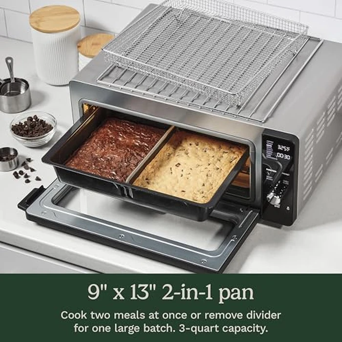 Cuisinart 14-in-1 Space-Saving Air Fryer Toaster Oven with 9 Cooking Functions and 5 Air Fry Presets, 80 to 450 degreesF, Low Profile, 17L Capacity, 1800W, Black (TOA-105C) by Cuisinart - Image 4