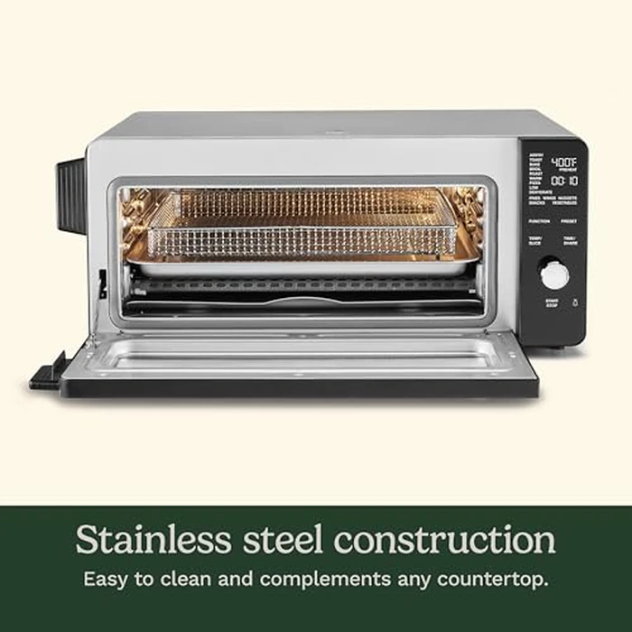Cuisinart 14-in-1 Space-Saving Air Fryer Toaster Oven with 9 Cooking Functions and 5 Air Fry Presets, 80 to 450 degreesF, Low Profile, 17L Capacity, 1800W, Black (TOA-105C) by Cuisinart - Image 6