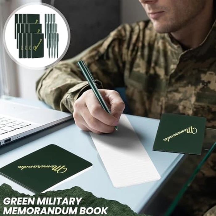 Faccito Memoranda Notebook and Pen Set Green Military Memorandum Book 3.3" x 5.5" Mini Utility Notepad Military Memo Book for Outdoor Recording Ranger School First Responder(24,Classic Style) by Faccito - Image 5
