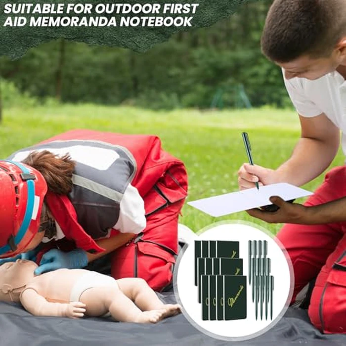 Faccito Memoranda Notebook and Pen Set Green Military Memorandum Book 3.3" x 5.5" Mini Utility Notepad Military Memo Book for Outdoor Recording Ranger School First Responder(24,Classic Style) by Faccito - Image 6