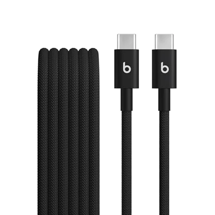 Beats USB-C to USB-C Woven Cable Fast Charging Durable/Tangle-Free Compatible Charger for Apple & Android Devices (1.5 m) - Bolt Black by Beats - Used - Very Good condition