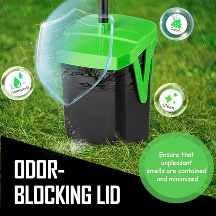 FUSBUNTY Pooper Scooper Swivel Bin & Rake with 100 Waste Bags, Dog Pooper Scooper with Bag Attachment for Large Medium Small Dogs, Poop Scooper with Lid for Lawn Yard Dog Kennel by FUSBUNTY - Image 4