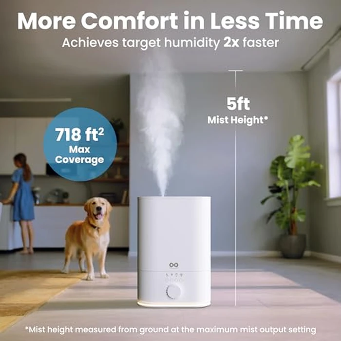 Everlasting Comfort Cool Mist Humidifiers for Bedroom (6L) - Large Room No-Filter, Quiet Air Corded Humidifier for Plants, Baby, Allergies, Dry Skin, Congestion, 60 Hr Run Time, Easy Clean by Everlasting Comfort - Image 4