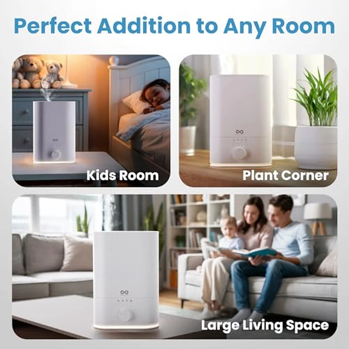 Everlasting Comfort Cool Mist Humidifiers for Bedroom (6L) - Large Room No-Filter, Quiet Air Corded Humidifier for Plants, Baby, Allergies, Dry Skin, Congestion, 60 Hr Run Time, Easy Clean by Everlasting Comfort - Image 6