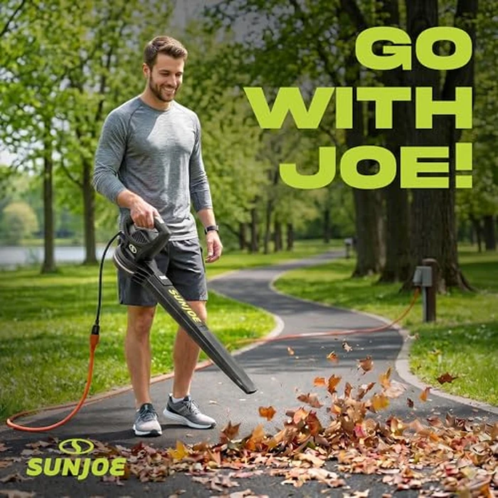 Sun Joe SBJ597E All-Purpose Electric Leaf Blower, 6-Amp Motor, 155 MPH, 260 CFM, Black - Lightweight & Compact, One-Hand Operation for Yards, Porches, Patios, Walkways, Decks, Garage & Light Snow by Sun Joe - Image 6
