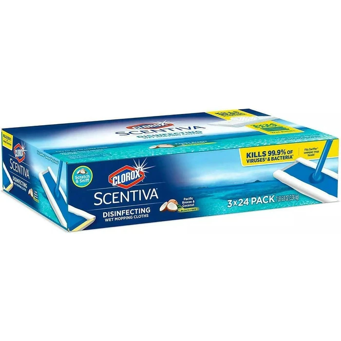 Clorox Scentiva Wet Pad Refills Pacific Breeze Coconut 24 ct. (3-Pack) - White by Clorox - Refurbished - Brand New condition - US$52.48