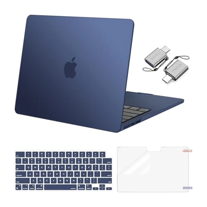 MOSISO Compatible with MacBook Air 13 inch Case M5 2026 M4 2025 M3 M2 2024-2022 A3449 A3240 A3113 A2681, Hard Shell&Keyboard Cover&Screen Film&Type C for MacBook Air 13.6 inch Case, Midnight by MOSISO - Used - Acceptable condition - US$15.65