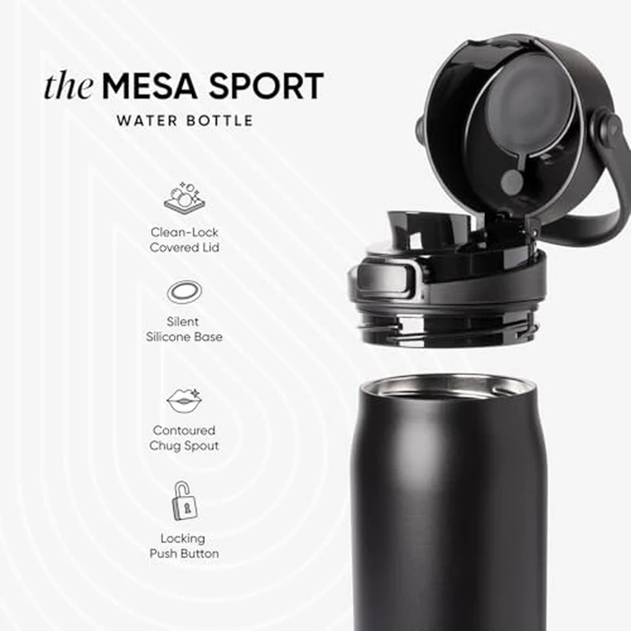 Simple Modern Mesa Sport Water Bottle with Covered Chug Lid | 30oz Cup Holder Friendly Insulated Stainless Steel Bottle for Gym, Sports and Travel | Polar Bear by Simple Modern - Image 3