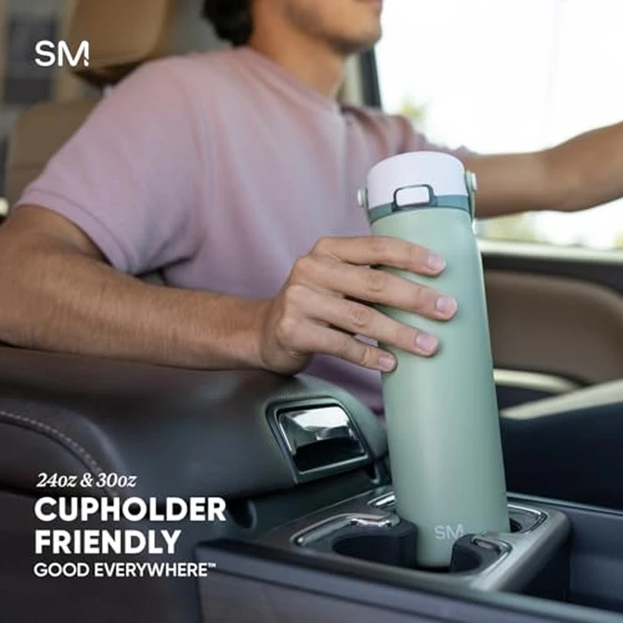Simple Modern Mesa Sport Water Bottle with Covered Chug Lid | 30oz Cup Holder Friendly Insulated Stainless Steel Bottle for Gym, Sports and Travel | Polar Bear by Simple Modern - Image 4