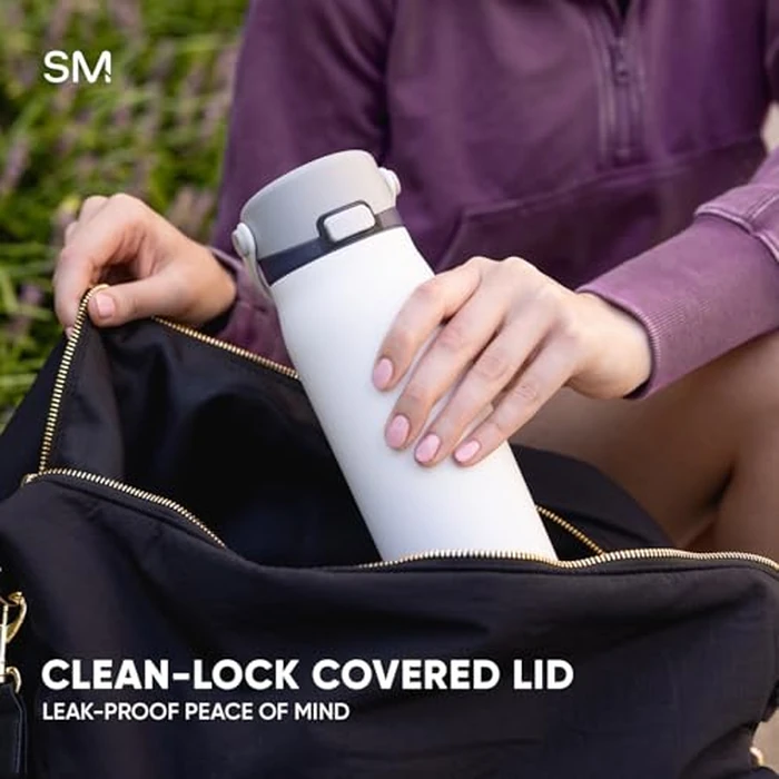 Simple Modern Mesa Sport Water Bottle with Covered Chug Lid | 30oz Cup Holder Friendly Insulated Stainless Steel Bottle for Gym, Sports and Travel | Polar Bear by Simple Modern - Image 8