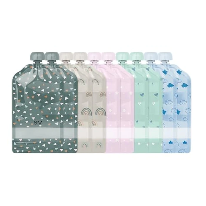 Simple Modern Baby Food Pouches | Reusable 10 Pack of BPA-Free Plastic Refillable Squeeze Pouch | Joey Collection | 5oz | Assortment 3 by Simple Modern - Used - Good condition - CA$14.44