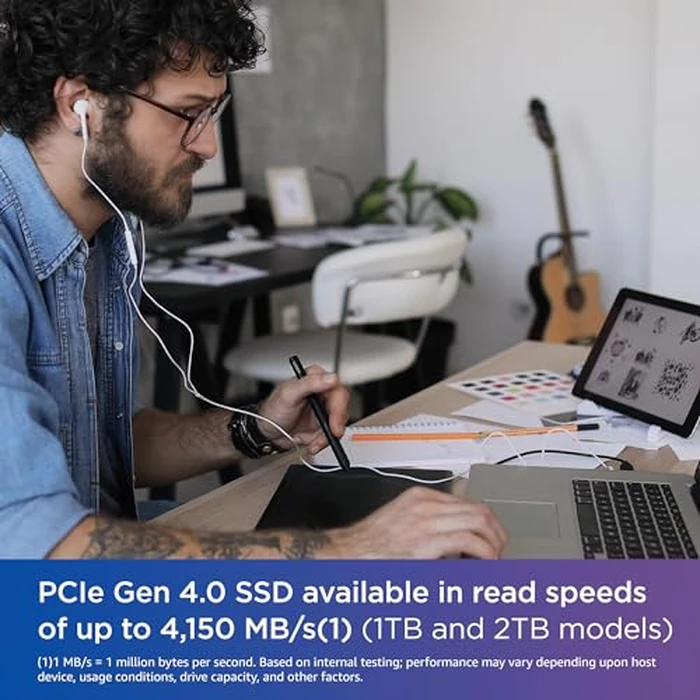 Western Digital 2TB WD Blue SN580 NVMe Internal Solid State Drive SSD - Gen4 x4 PCIe 16Gb/s, M.2 2280, Up to 4,150 MB/s - WDS200T3B0E by Western Digital - Image 2