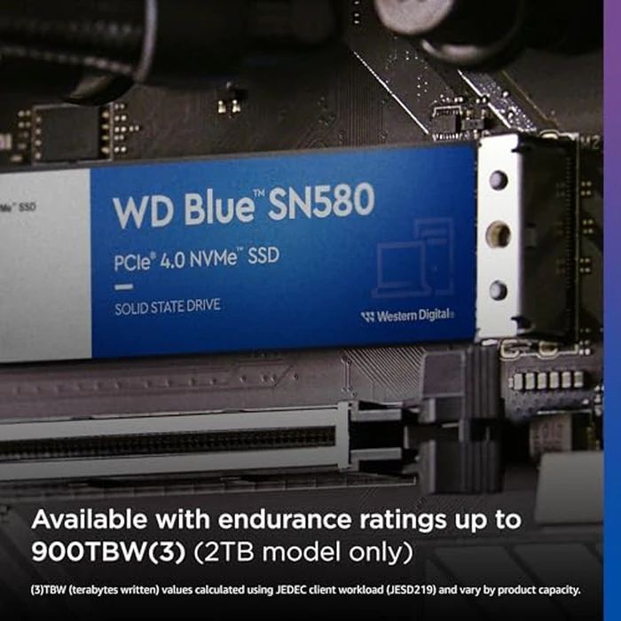 Western Digital 2TB WD Blue SN580 NVMe Internal Solid State Drive SSD - Gen4 x4 PCIe 16Gb/s, M.2 2280, Up to 4,150 MB/s - WDS200T3B0E by Western Digital - Image 5
