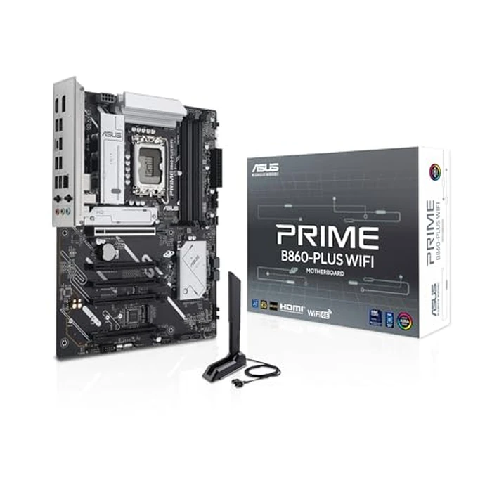 ASUS Prime B860-PLUS WiFi B860 LGA 1851 ATX Motherboard, Intel Core Ultra Series 2 Ready, Advanced AI PC-Ready, 8+1+1+1 Stages, DDR5, PCIe 5.0, HDMI, USB 20Gbps Type-C, 2 x M.2, WiFi 6E, 2.5Gb LAN by Asus - Image 1