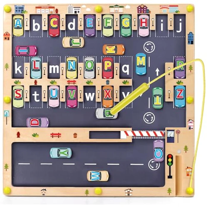Scuwtocn Wooden Magnetic Alphabet Maze Letter Puzzle, Montessori Fine Motor Skills Toys for Boys Girls 3 4 5 Years Old, ABC Learning Toys for Kids Age 3+, Christmas, Birthday Present by Scuwtocn - Used - Like New condition - US$23.74