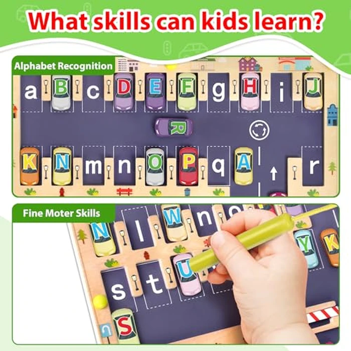 Scuwtocn Wooden Magnetic Alphabet Maze Letter Puzzle, Montessori Fine Motor Skills Toys for Boys Girls 3 4 5 Years Old, ABC Learning Toys for Kids Age 3+, Christmas, Birthday Present by Scuwtocn - Image 2