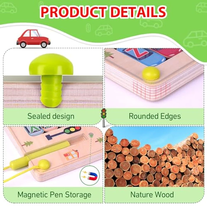 Scuwtocn Wooden Magnetic Alphabet Maze Letter Puzzle, Montessori Fine Motor Skills Toys for Boys Girls 3 4 5 Years Old, ABC Learning Toys for Kids Age 3+, Christmas, Birthday Present by Scuwtocn - Image 5