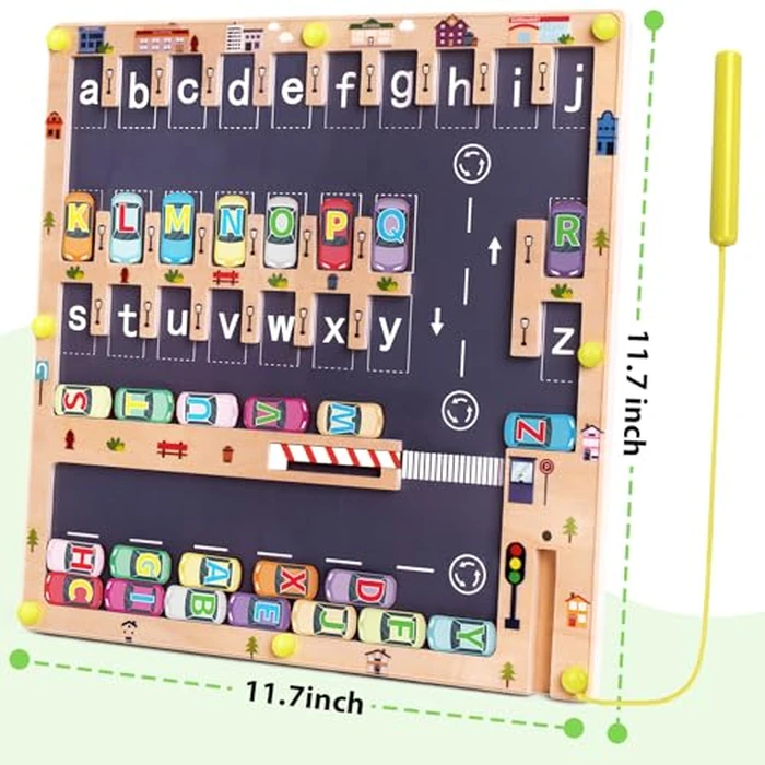 Scuwtocn Wooden Magnetic Alphabet Maze Letter Puzzle, Montessori Fine Motor Skills Toys for Boys Girls 3 4 5 Years Old, ABC Learning Toys for Kids Age 3+, Christmas, Birthday Present by Scuwtocn - Image 6
