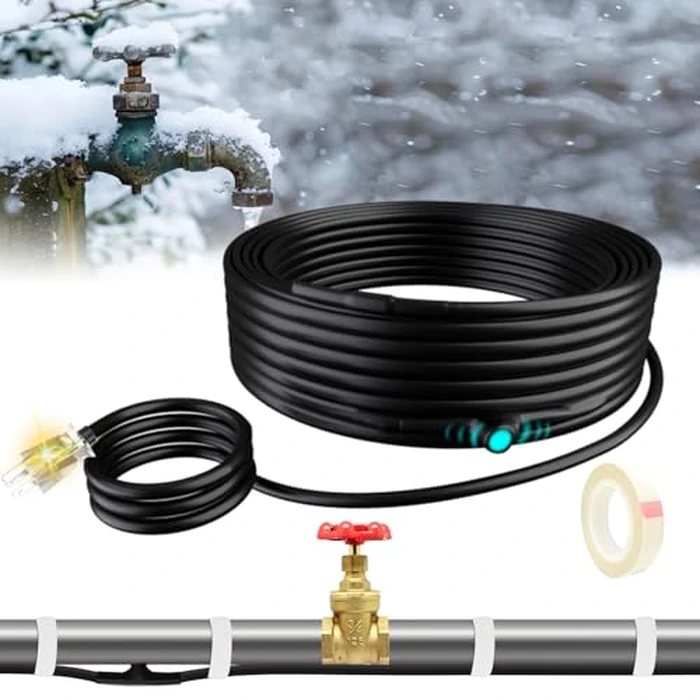 TOPDURE 18ft Pipe Insulation Heat Tape - Constant Wattage 7w/ft, Energy-Efficient, CSA/ETL, Protects Metal & Water-Filled Plastic Pipes at -40 degreesF by TOPDURE - Used - Like New condition