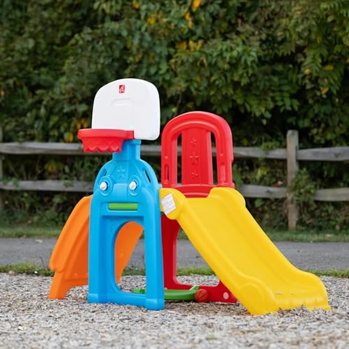Step2 Game Time Sports Climber, Kids Indoor/Outdoor Playset, Backyard Playground Set, Slide, Climbing Wall, Basketball Hoop, Outside Jungle Gym, For Toddlers 2-6 Years Old by Step2 - Image 5