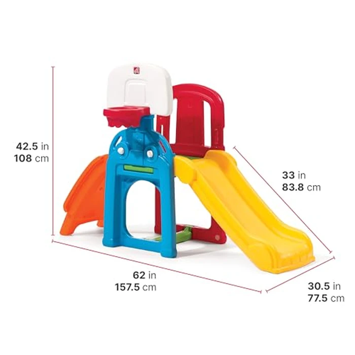 Step2 Game Time Sports Climber, Kids Indoor/Outdoor Playset, Backyard Playground Set, Slide, Climbing Wall, Basketball Hoop, Outside Jungle Gym, For Toddlers 2-6 Years Old by Step2 - Image 7