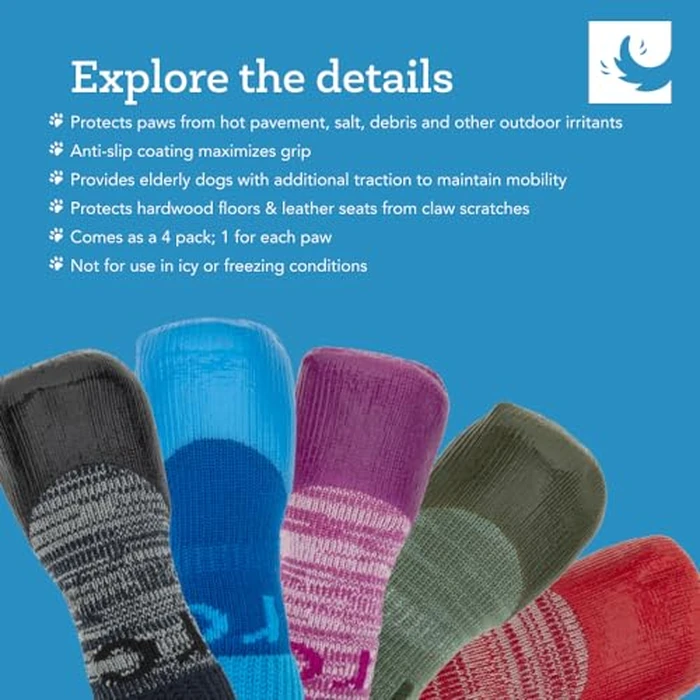 RC Pet Products Sporty PAWks Anti-Slip, Stylish, Functional, Protective Dog Socks | X-Small, Electric Blue/Cyan by RC Pet Products - Image 2