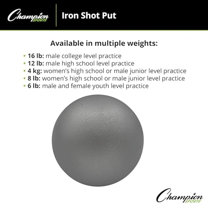 Champion Sports 4 K Iron Shot Put , Black, 4 x 4 Inches by Champion Sports - Image 2