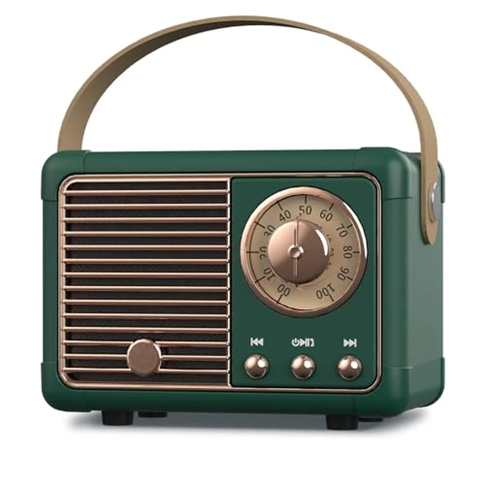 PRUNUS J-999 Retro Bluetooth Speaker,Vintage Decor,Mini Wireless Bluetooth Speaker,Cute Old Fashion Style Support USB/TF Card/AUX for Kitchen Desk Bedroom Office Party Outdoor(Green) by PRUNUS - Used - Very Good condition - CA$20.45