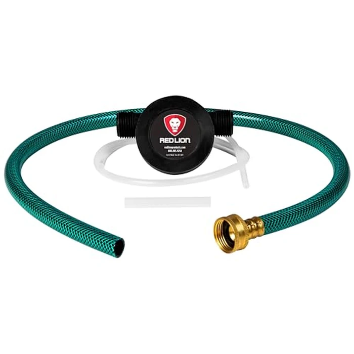 Red Lion RLMPDP-KIT, 154 GPH Drill Powered Transfer Pump with 32-inch Length of Garden Hose, 1/4-inch O.D. Tubing, and Adapter, Black, 14942022 by Red Lion - Image 1
