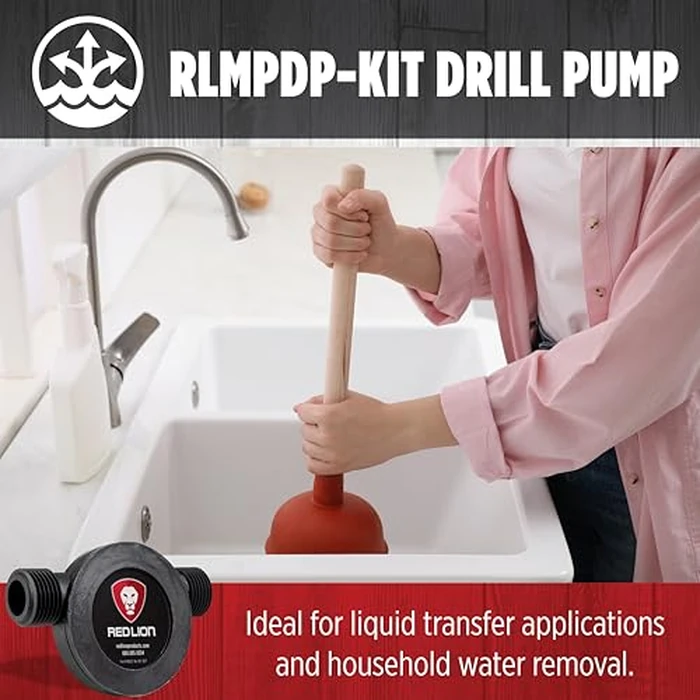 Red Lion RLMPDP-KIT, 154 GPH Drill Powered Transfer Pump with 32-inch Length of Garden Hose, 1/4-inch O.D. Tubing, and Adapter, Black, 14942022 by Red Lion - Image 6