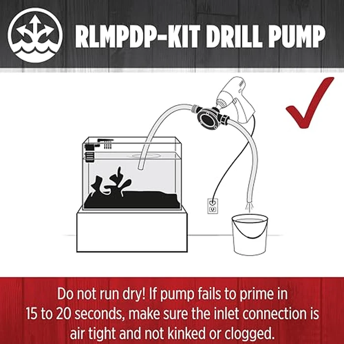 Red Lion RLMPDP-KIT, 154 GPH Drill Powered Transfer Pump with 32-inch Length of Garden Hose, 1/4-inch O.D. Tubing, and Adapter, Black, 14942022 by Red Lion - Image 7