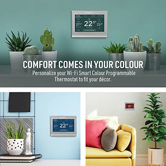Honeywell Home RTH9585WF Wi-Fi Smart Colour Thermostat, 7-Day Programmable, Touchscreen, Energy Star, Alexa Ready, C-Wire Required, Not Compatible with Line Volt Heating, Silver by Ademco - Image 3