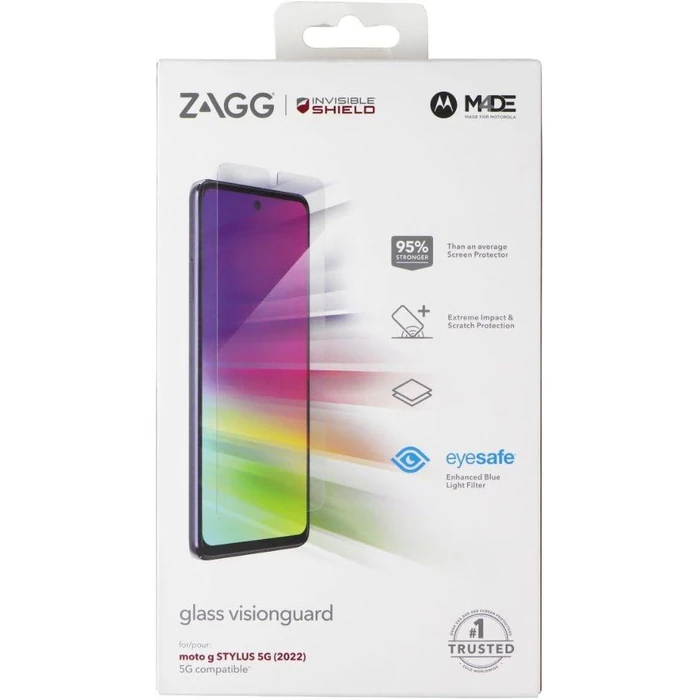 ZAGG InvisibleShield Glass VisionGuard Screen Protector for Motorola Moto G Stylus 5G (2022) - Clear by ZAGG - Refurbished - Brand New condition - US$8.28