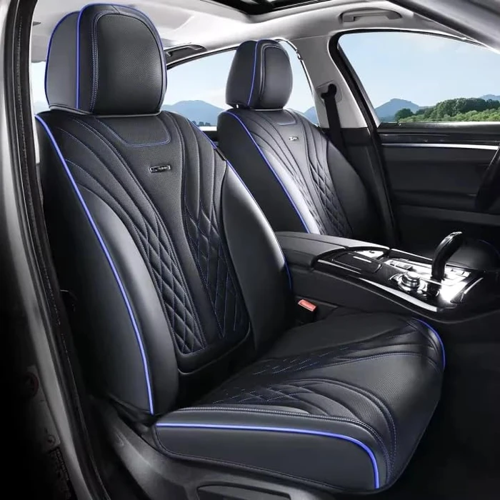 Coverado Car Seat Covers Full Set, 5 Seats Front Seat Cover and Back Seat Covers for Cars, Automotive Seat Covers Nappa Leather Waterproof Seat Covers, Car Seat Protectors Universal for Cars by Coverado - Used - Like New condition - US$66.22