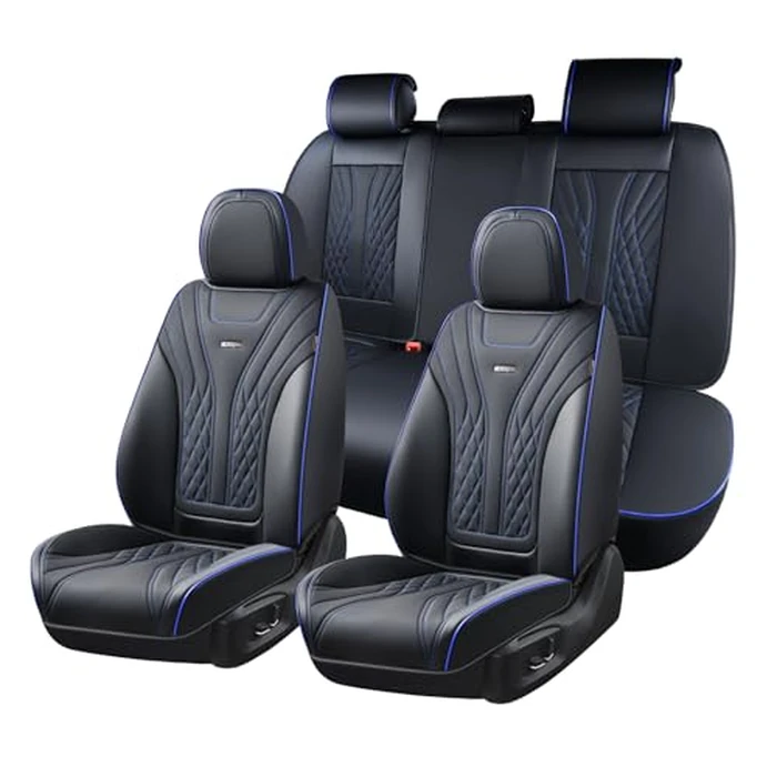 Coverado Car Seat Covers Full Set, 5 Seats Front Seat Cover and Back Seat Covers for Cars, Automotive Seat Covers Nappa Leather Waterproof Seat Covers, Car Seat Protectors Universal for Cars by Coverado - Image 8