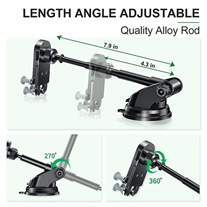 xuenair Z Fold 4 Car Mount for Dashboard Windshield Window, Aluminum 2 Mode for Samsung Galaxy Z Fold 6 5 4 3 2 Accessories and iPhone 16 15 Pro Max by xuenair - Image 4