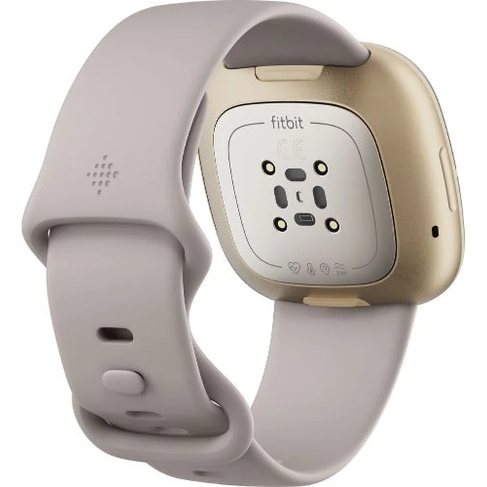 Fitbit Sense Advanced Health Smartwatch - 40mm - Soft Gold Stainless Steel Case with Lunar White Silicone Silicone Band by Fitbit - Image 3