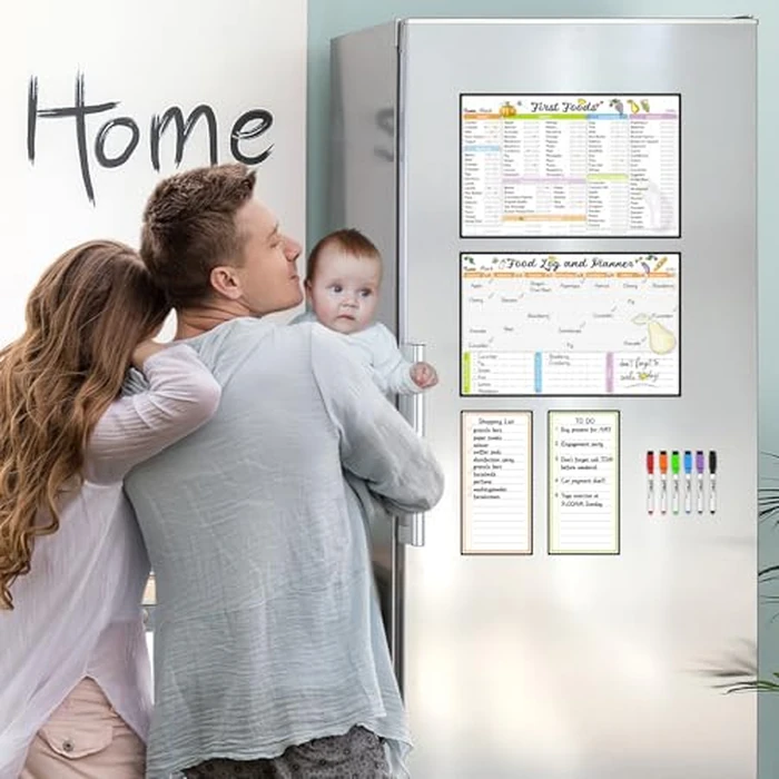 JJPRO Baby First Foods Tracker Fridge Magnet, Daily Food Log Meal Planner, 100 Foods Before 1 Checklist, Baby Daily Log Whiteboard, First Food Tracker for Refrigerator by JJPRO - Image 6