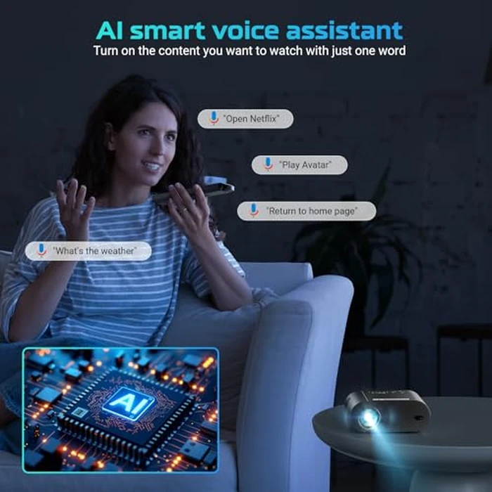 [Google TV/Voice Control]GooDee 4K UHD Smart Projector with WiFi and Bluetooth, Portable Movie Projector Applicable to Prime Video,YouTube Built-in, Dolby Sound Home Theater for Indoor/Outdoor by GOODEE - Image 3