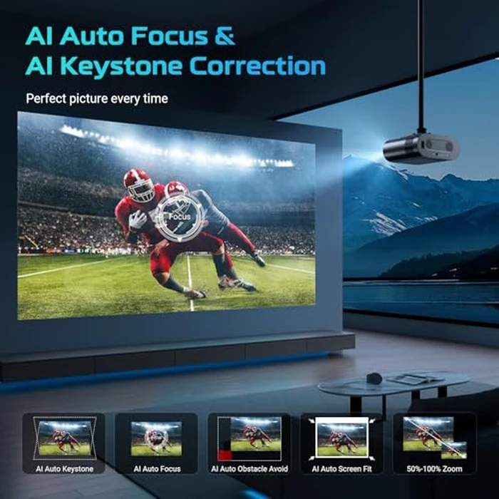 [Google TV/Voice Control]GooDee 4K UHD Smart Projector with WiFi and Bluetooth, Portable Movie Projector Applicable to Prime Video,YouTube Built-in, Dolby Sound Home Theater for Indoor/Outdoor by GOODEE - Image 7