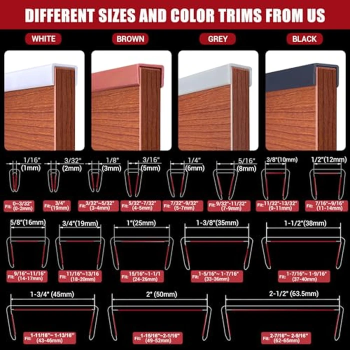 Rubber Edge Trim, Flexible Self-Adhesive U Shaped Peel and Stick Edge Banding, 19mm(3/4") Wide Size U Channel Edge Protector, Baby Proof Edge Guards for Cabinets, Plywood, Furniture, 6m(20Ft), White by YANRUIPRO - Image 7