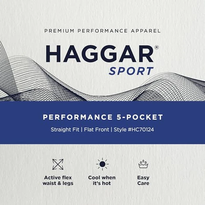 Haggar Men's Sport Travel Performance Straight Fit Flat Front 5 Pocket Stretch Casual Pant - Dark Grey 38x29 by Haggar - Image 4