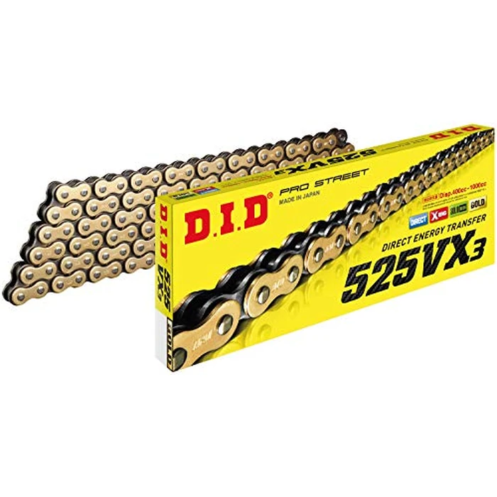 DID (525VX3G108ZB) Gold 108 Link High Performance VX Series X-Ring Chain with Connecting Link by D.I.D - Used - Like New condition - CA$189.88