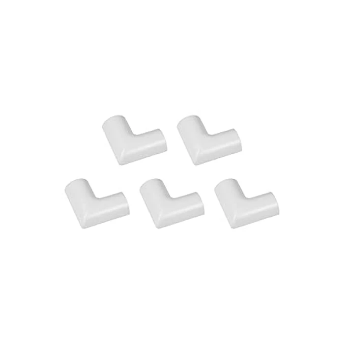 D-Line Medium Cable Raceway Flat Bend, for use with 1.18" (W) x 0.59" (H) Cable Cover - 5-Pack, White by D-Line - Image 1