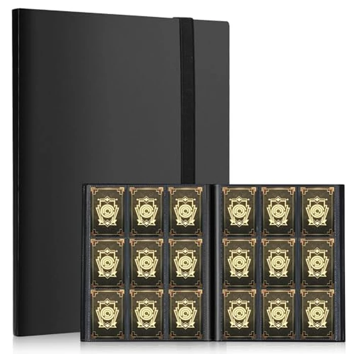 Card Binder, EDUDIIU 9 Pockets Premium Trading Card Binders, Cards Collection Binder Album, Side Loading Yugioh Holder Book for Sport, Football, Baseball Collector - Black by EDUDIIU - Used - Very Good condition - CA$10.78