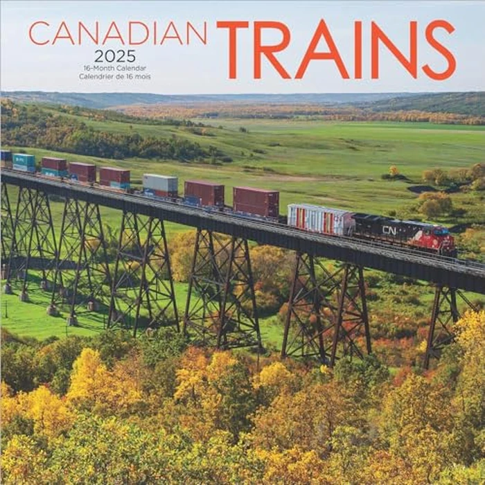 Canadian Trains | 2025 12 x 24 Inch Monthly Square Wall Calendar | Foil Stamped Cover | Wyman Publishing | Heavy Machinery Transportation by BrownTrout Publishers Ltd. - Used - Like New condition - CA$3.61