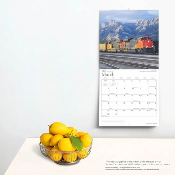 Canadian Trains | 2025 12 x 24 Inch Monthly Square Wall Calendar | Foil Stamped Cover | Wyman Publishing | Heavy Machinery Transportation by BrownTrout Publishers Ltd. - Image 2
