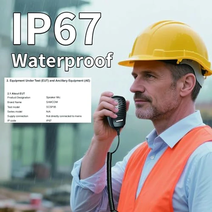 SAMCOM Microphone Handheld Heavy Speaker SCSP05 Radio Mic IP67 Waterproof Speaker Mic 2 Pin with 3.5mm Audio Earphone Jack for FPCN30A FPCN10A FWCN30A 1Pack by SAMCOM - Image 2